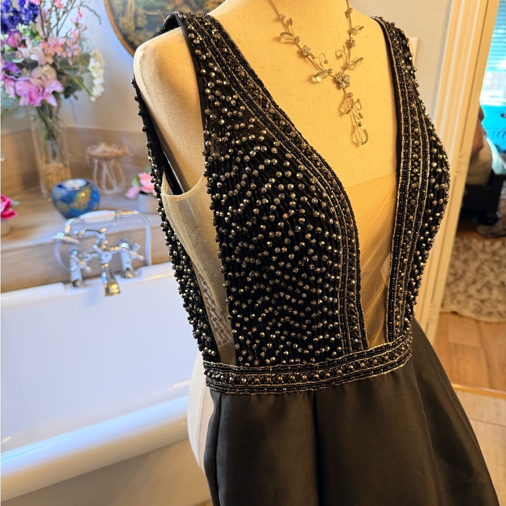 Vienna Prom Black Gown with Beaded Bodice - Picture 6 of 12